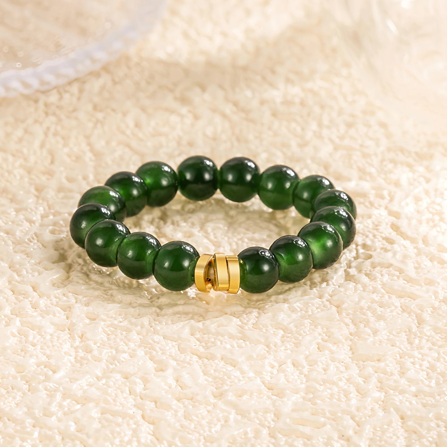 Sterling Silver Hotan Jade Geometric Ring For Women