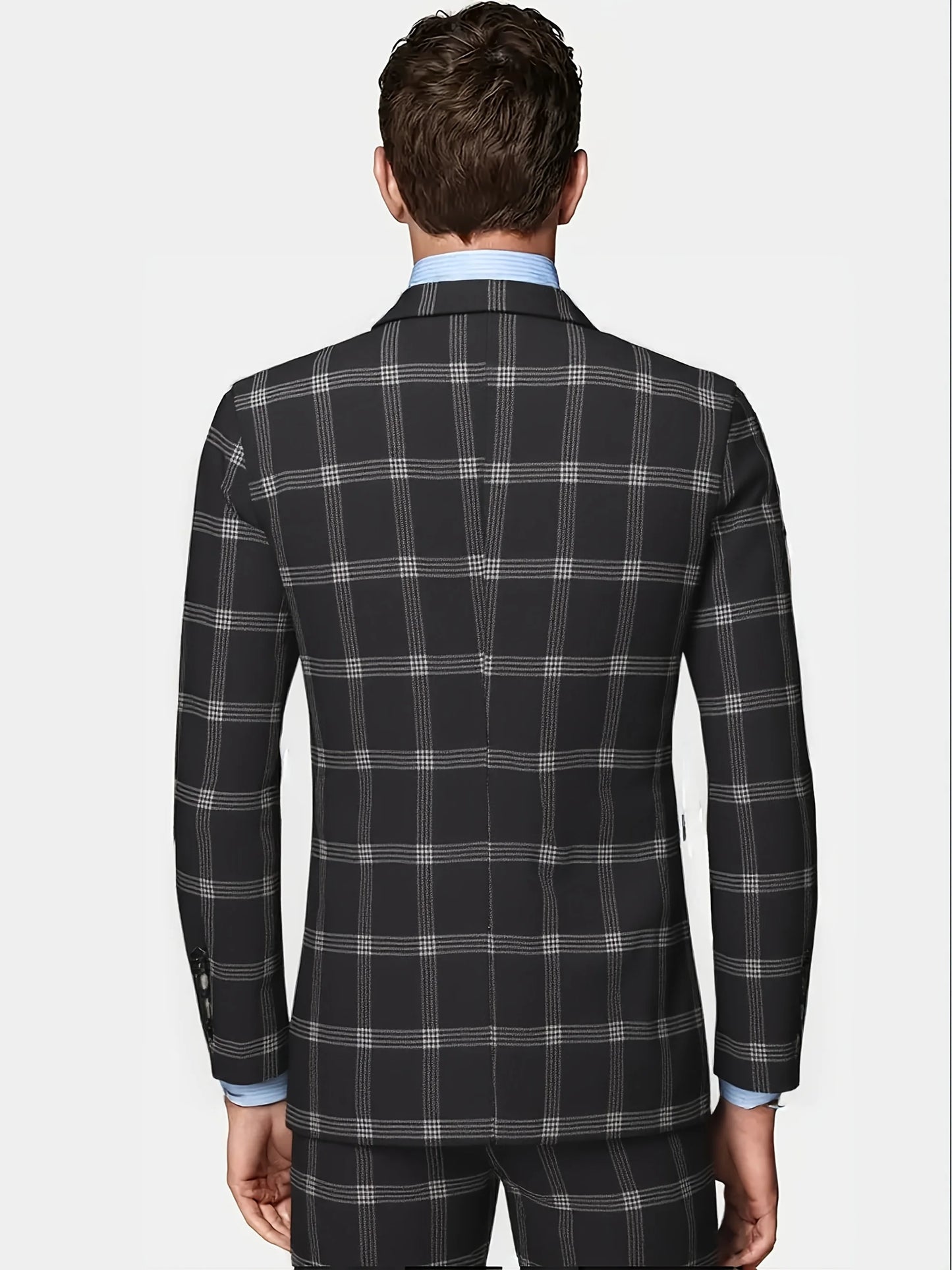 Men's Four Seasons Plaid Suit Two Piece Slim Fit
