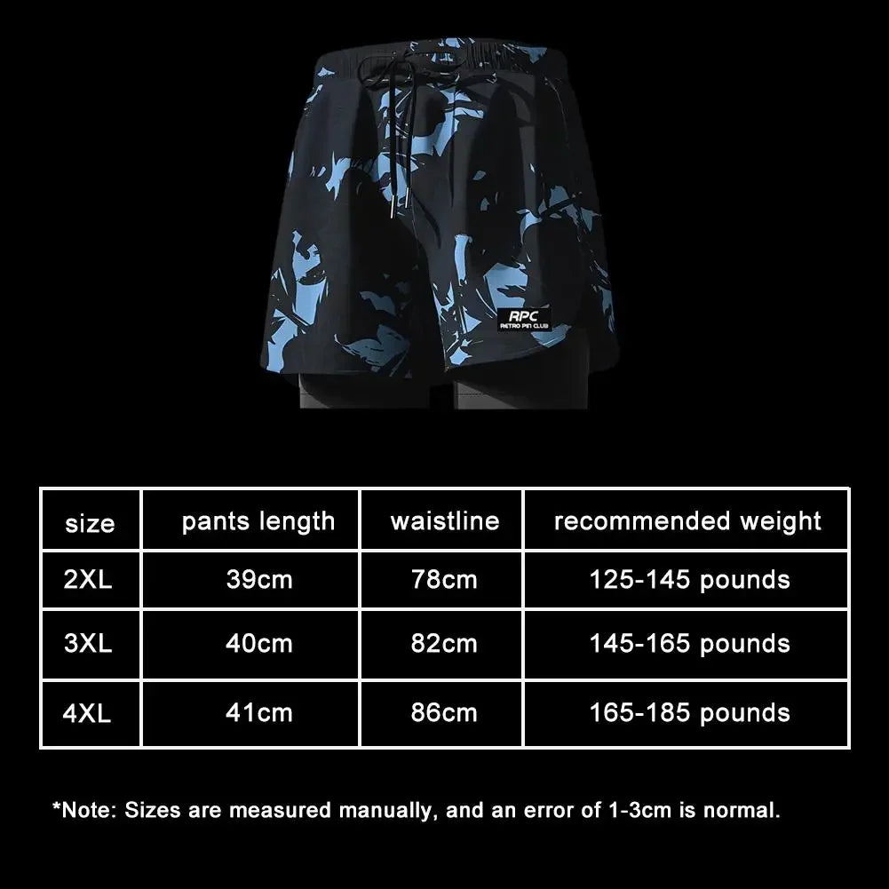 Double Layer Sports Swim Shorts For Men Quick Dry