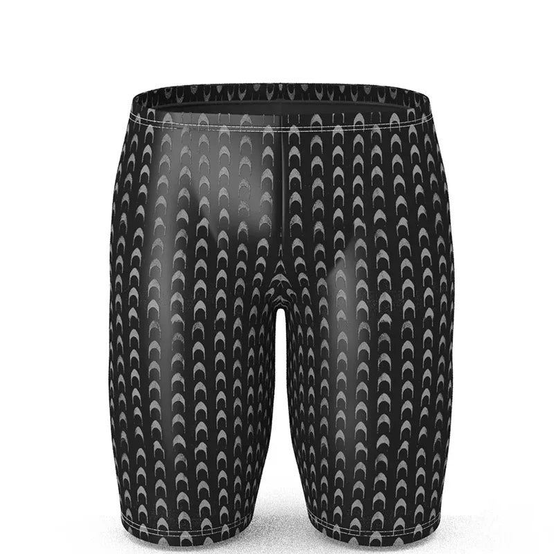 Men Shark Skin Swim Shorts Breathable Trunks Surfing Beachwear Elastic