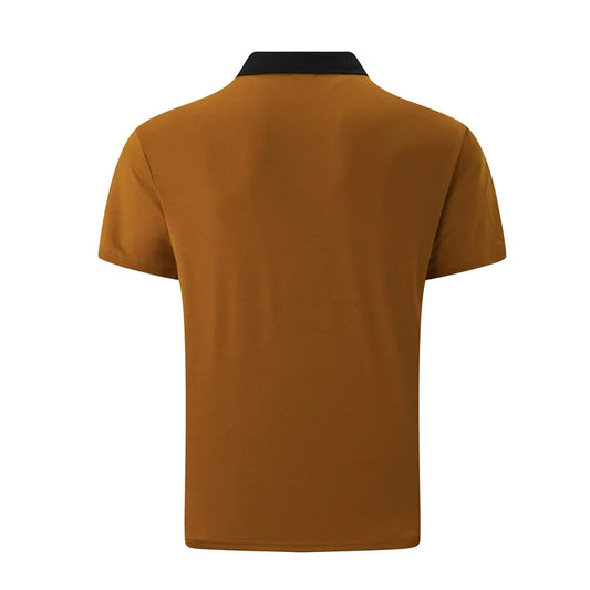 Men Patchwork Short Sleeve Turn Down Collar Button Up Shirt