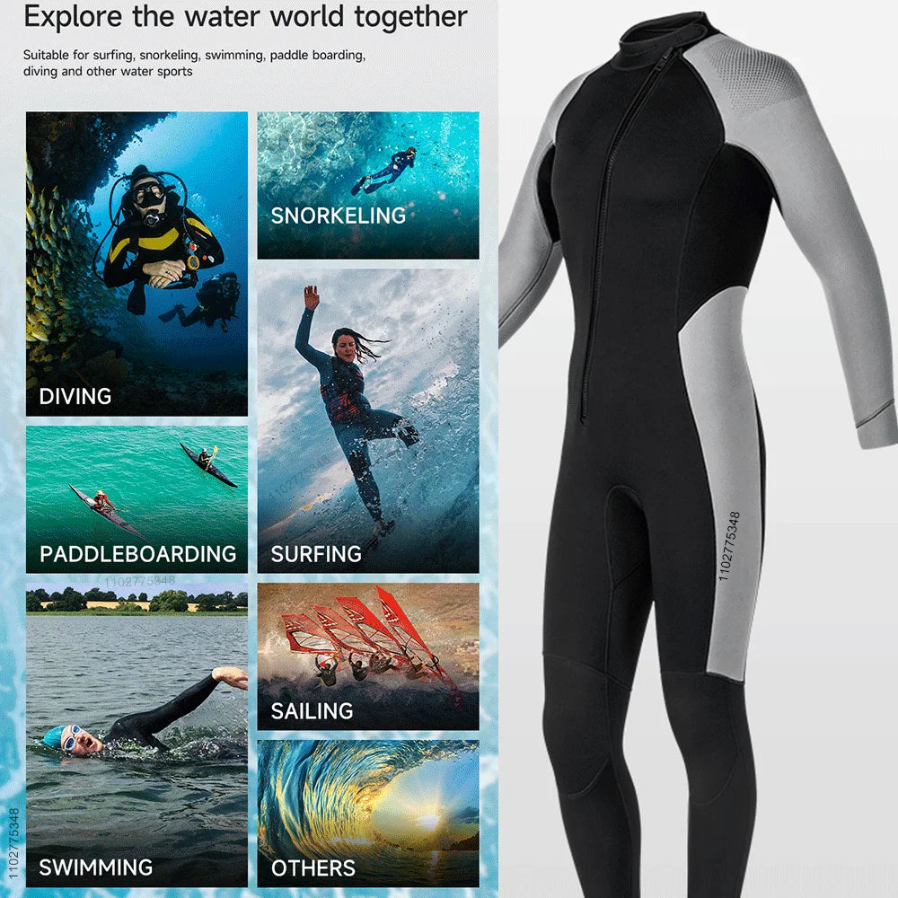 Neoprene Wetsuit For Men Women Front Zip