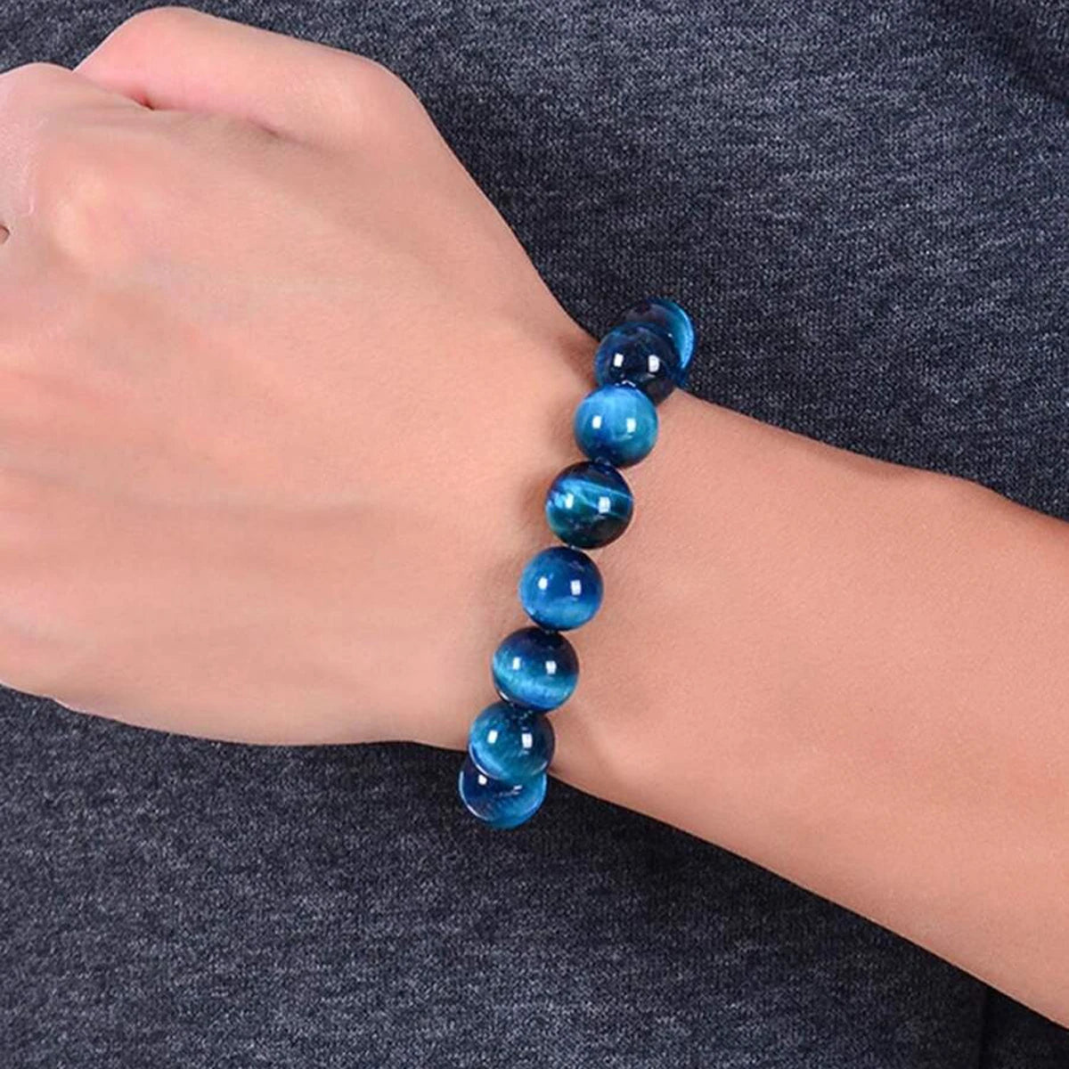 Tiger Eye Beaded Bracelet Natural Stone Minimalist Unisex Jewelry
