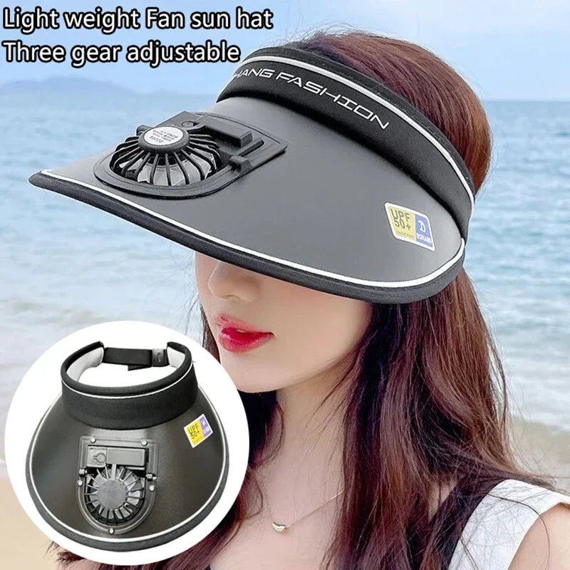 Cooling USB Charging Hat Fan For Sports Sun Visor Breathable