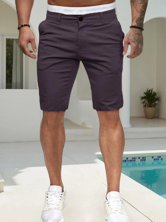 Mens Casual Solid Color Low Waist Shorts With Pockets Summer