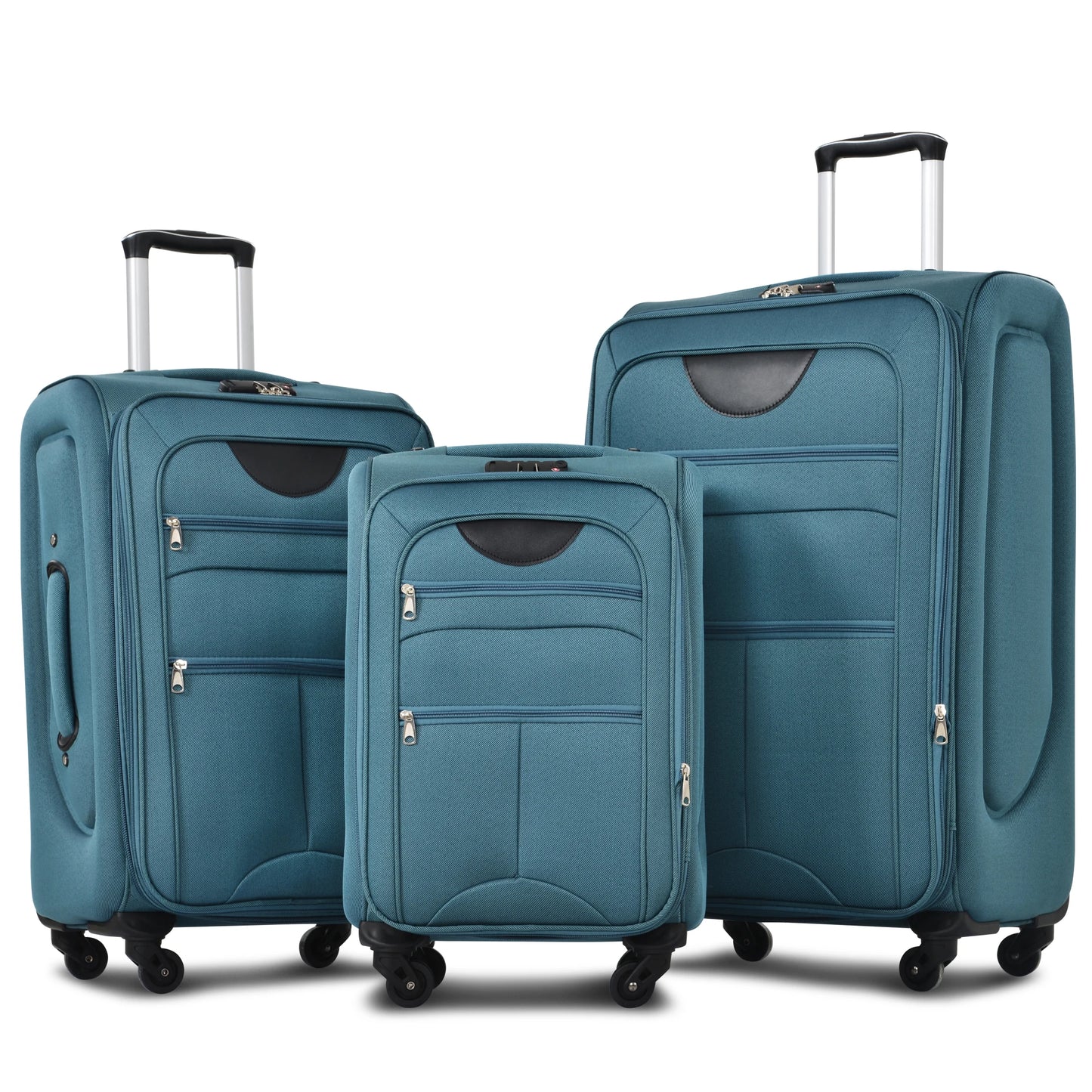 Softside Luggage 3 Piece Set Expandable Spinner Upright Suitcases