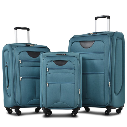 Softside Luggage 3 Piece Set Expandable Spinner Upright Suitcases