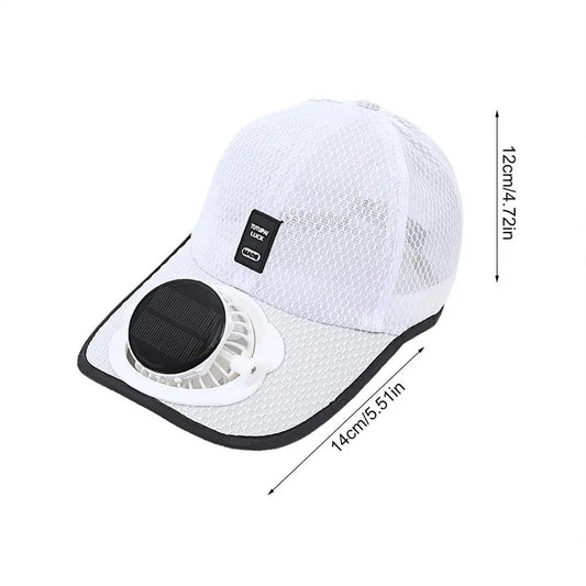 Breathable Sun Hat With USB Solar Fan Unisex Outdoor Sun Protection