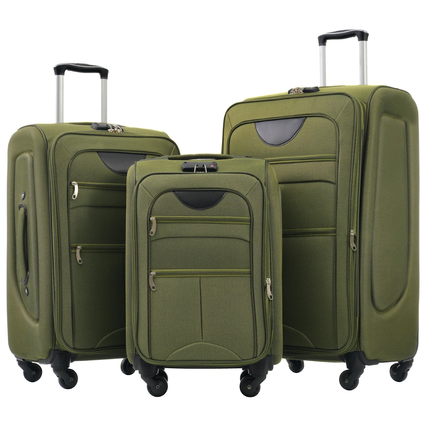 Softside Luggage 3 Piece Set Expandable Spinner Upright Suitcases