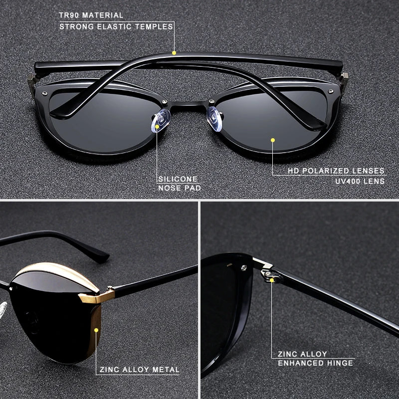 Women's Polarized Cat Eye Sunglasses Driving Shades