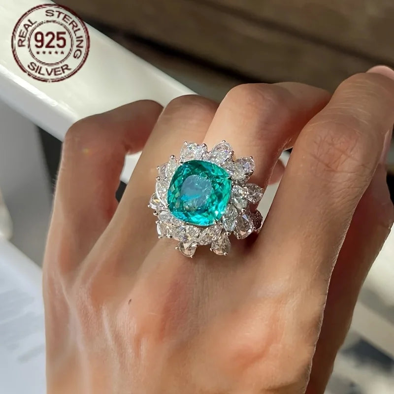 Zircon Lab Grown Engagement Ring 925 Silver Solitaire