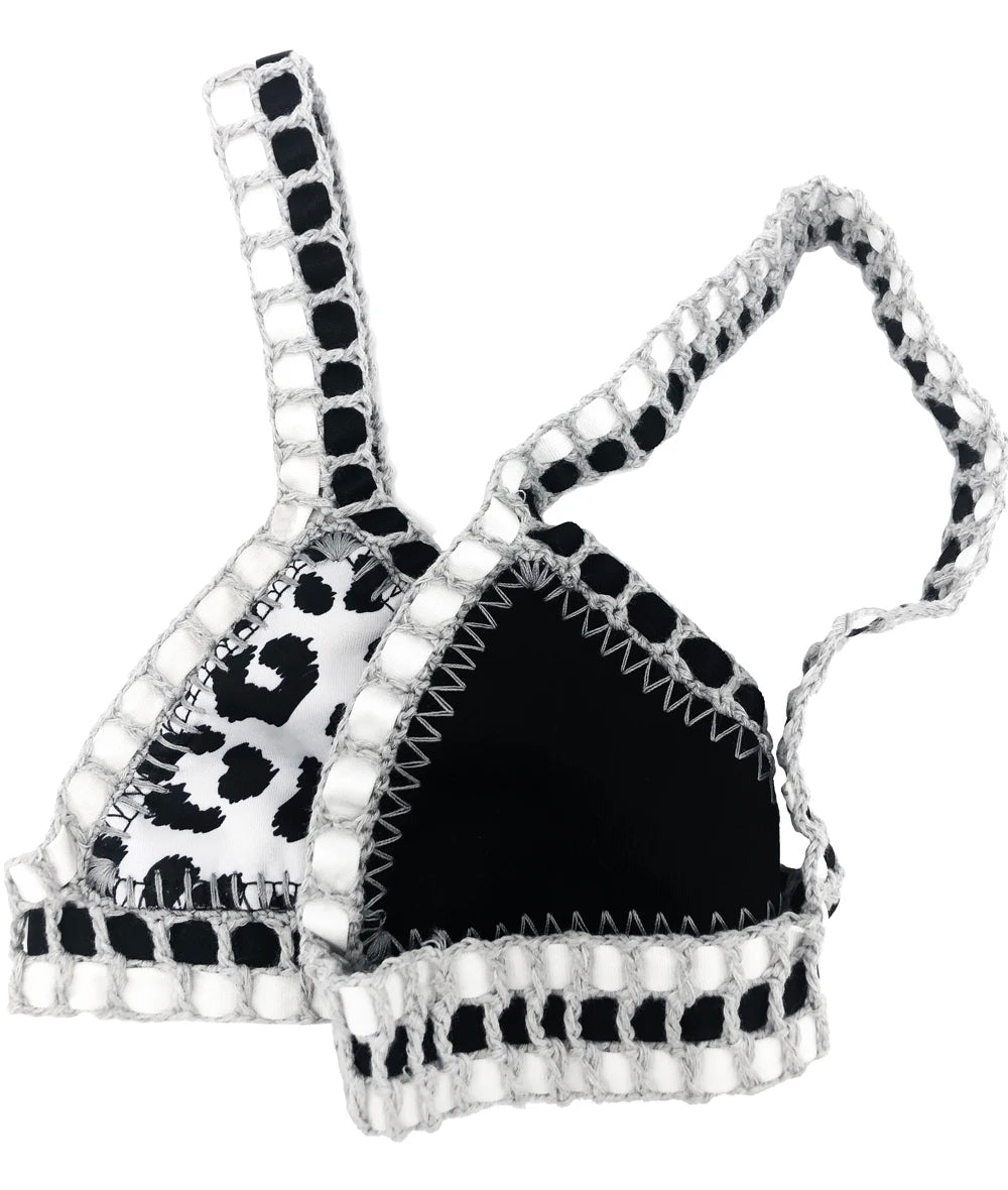 Reversible Crochet Two Piece Bikini Set Women Luxury Swimwear