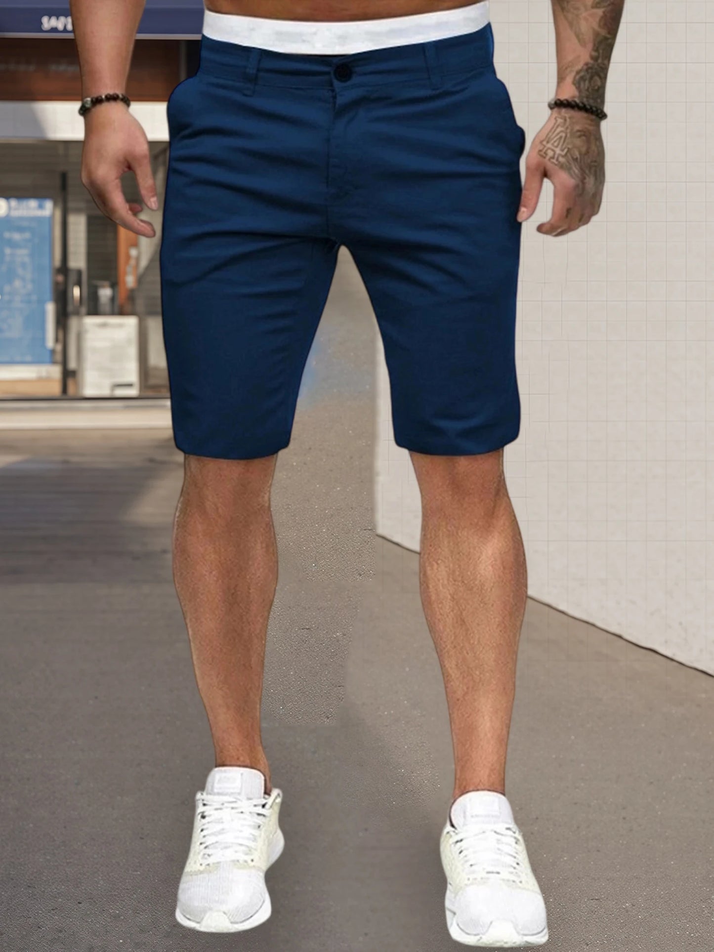 Mens Casual Solid Color Low Waist Shorts With Pockets Summer