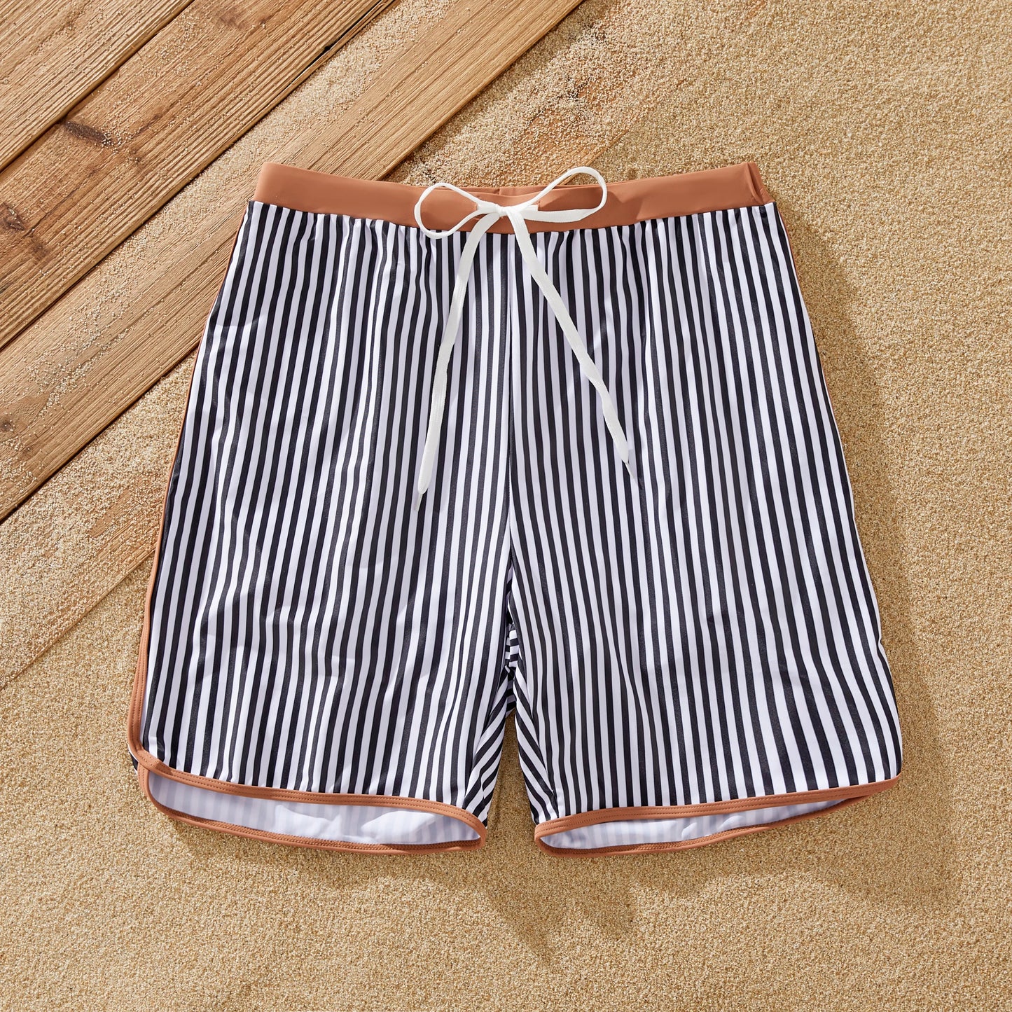 Men's Striped Swim Trunks