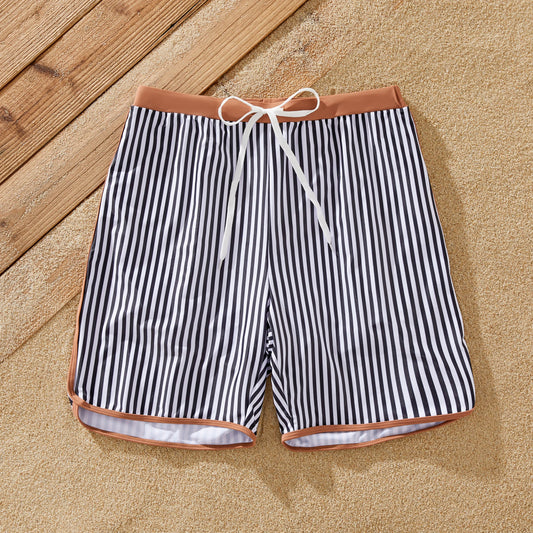 Men's Striped Swim Trunks