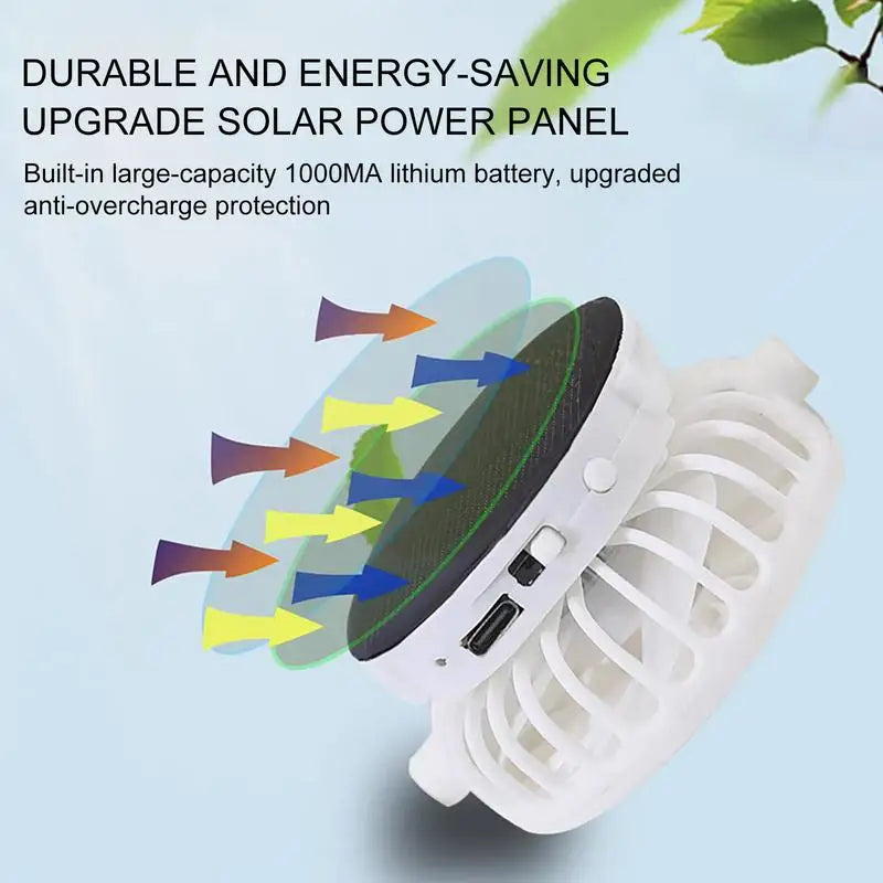 Breathable Sun Hat With USB Solar Fan Unisex Outdoor Sun Protection