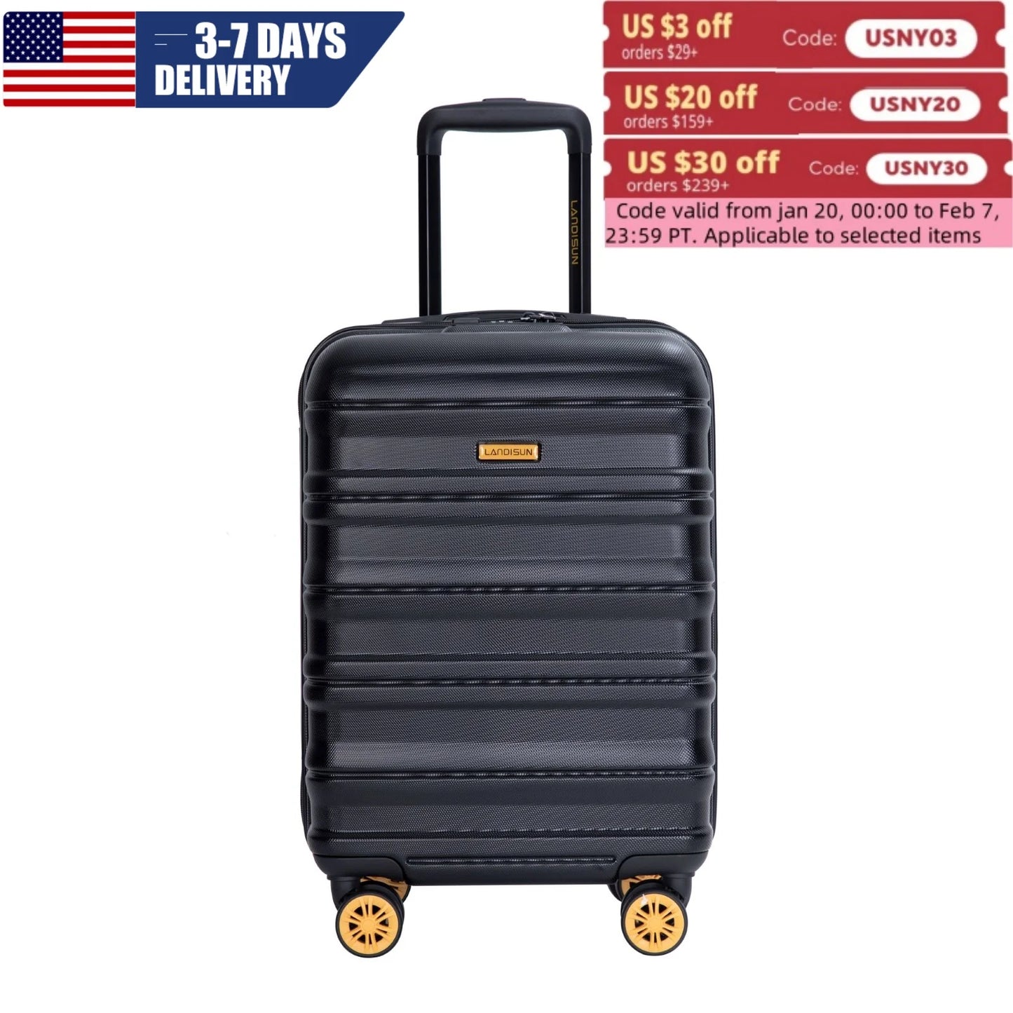 Travelhouse Hardside Carry On Luggage With Spinner Wheels And Lock