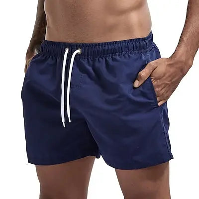 Men's Quick Dry Swim Shorts With Pockets And Drawstring