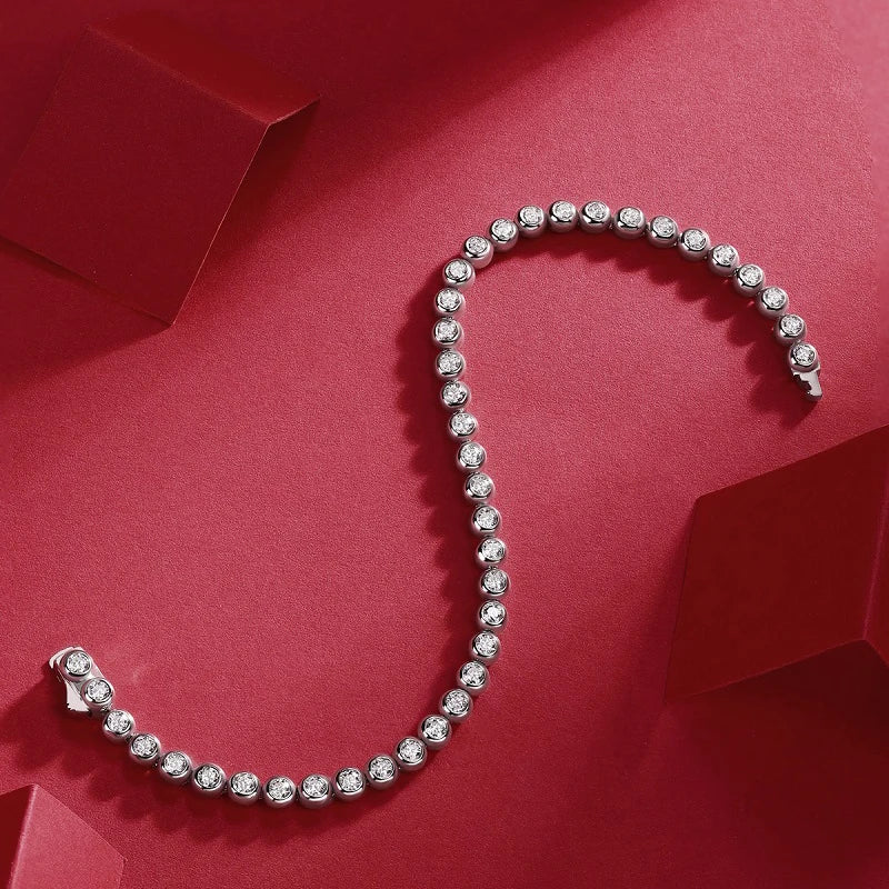 Moissanite Tennis Bracelet 925 Sterling Silver