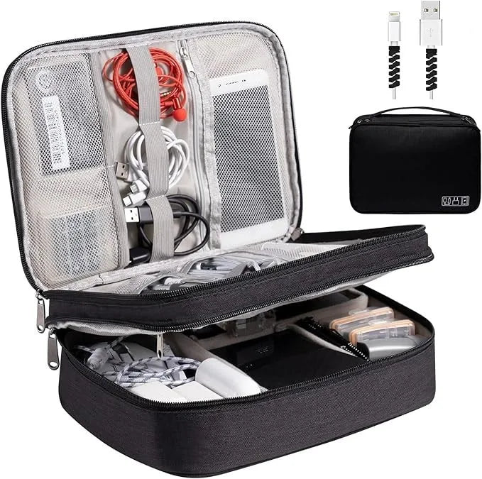 Portable Digital Storage Bag for USB Cables and Electronics Organizer