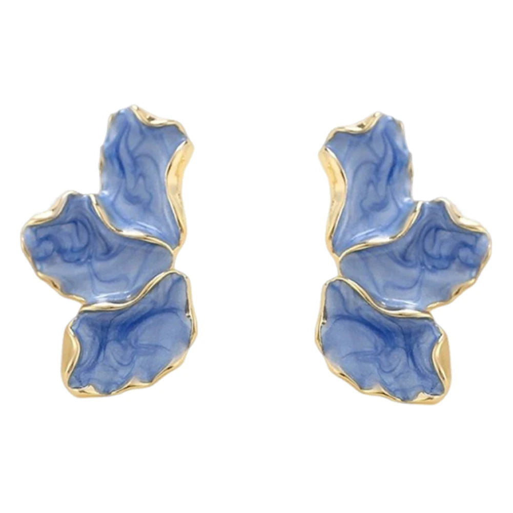 Irregular Petal Earrings Geometric Flower Statement Jewelry For Women
