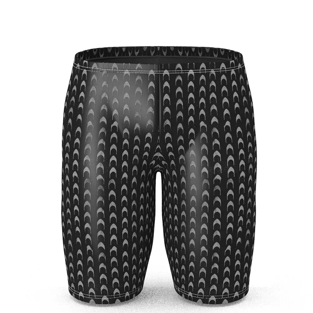 Men Shark Skin Swim Shorts Breathable Trunks Surfing Beachwear Elastic