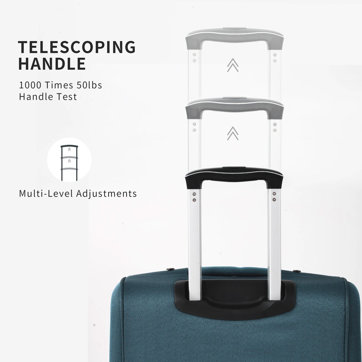 Softside Luggage 3 Piece Set Expandable Spinner Upright Suitcases