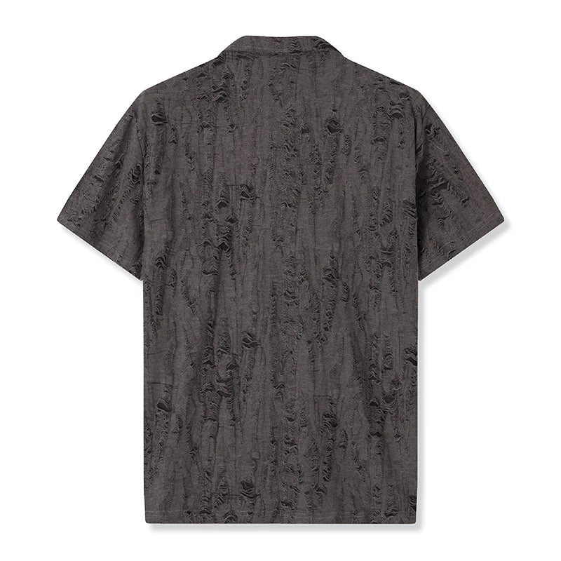 Men's Casual Short Sleeve T Shirt With Vintage Distressed Texture
