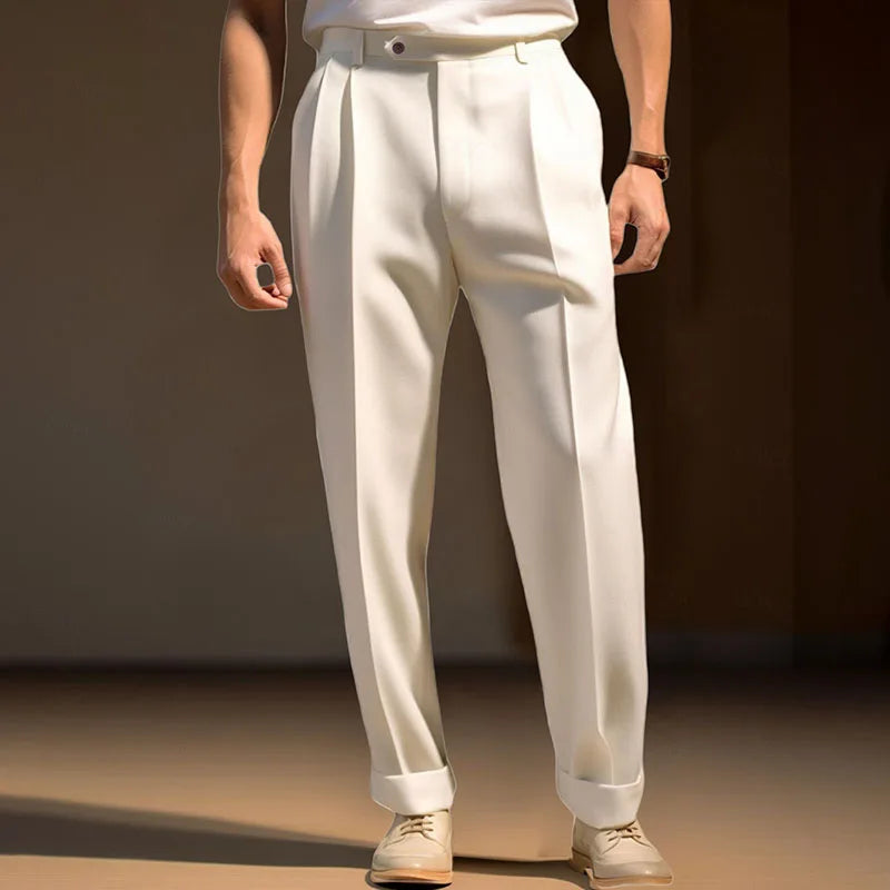 Men's Flat Front Dress Pants Regular Fit Business Casual
