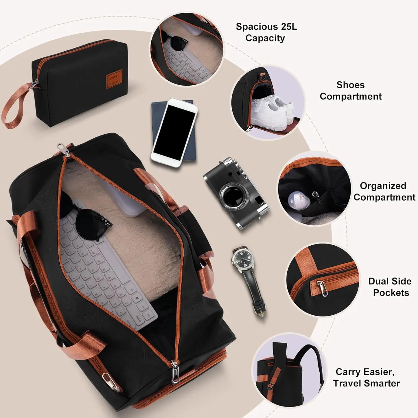 Three-Piece Lightweight Carry-On Luggage Set With Spinner Wheels