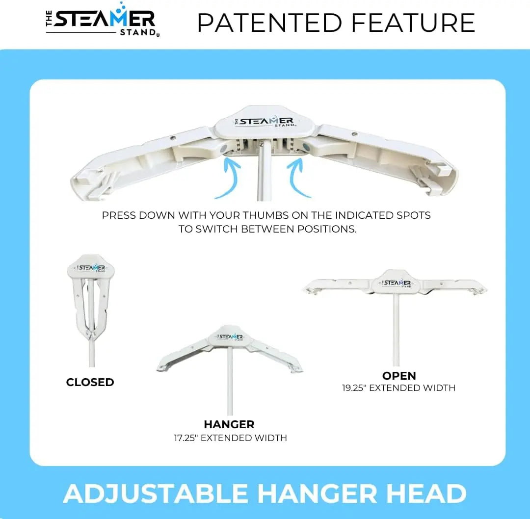 Adjustable Garment Steamer Rack With Hanger Foldable Portable