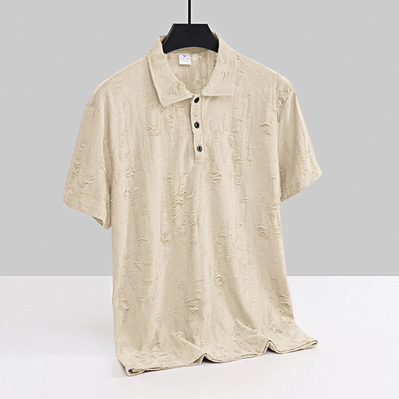 Men's Casual Short Sleeve T Shirt With Vintage Distressed Texture