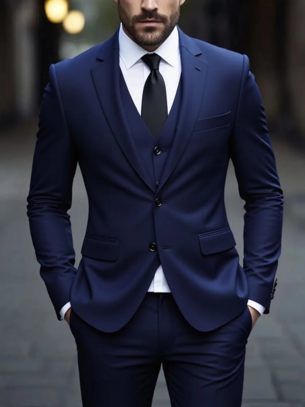 Three-Piece Mens Suit Anti-Wrinkle No-Iron Four-Seasons Business Formal