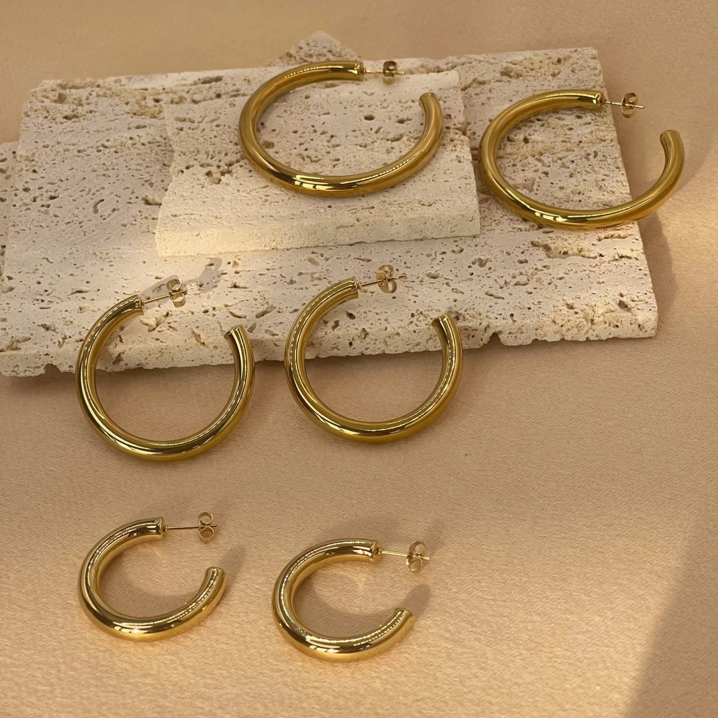 Stainless Steel Hoop Earrings For Women Fashion Trend