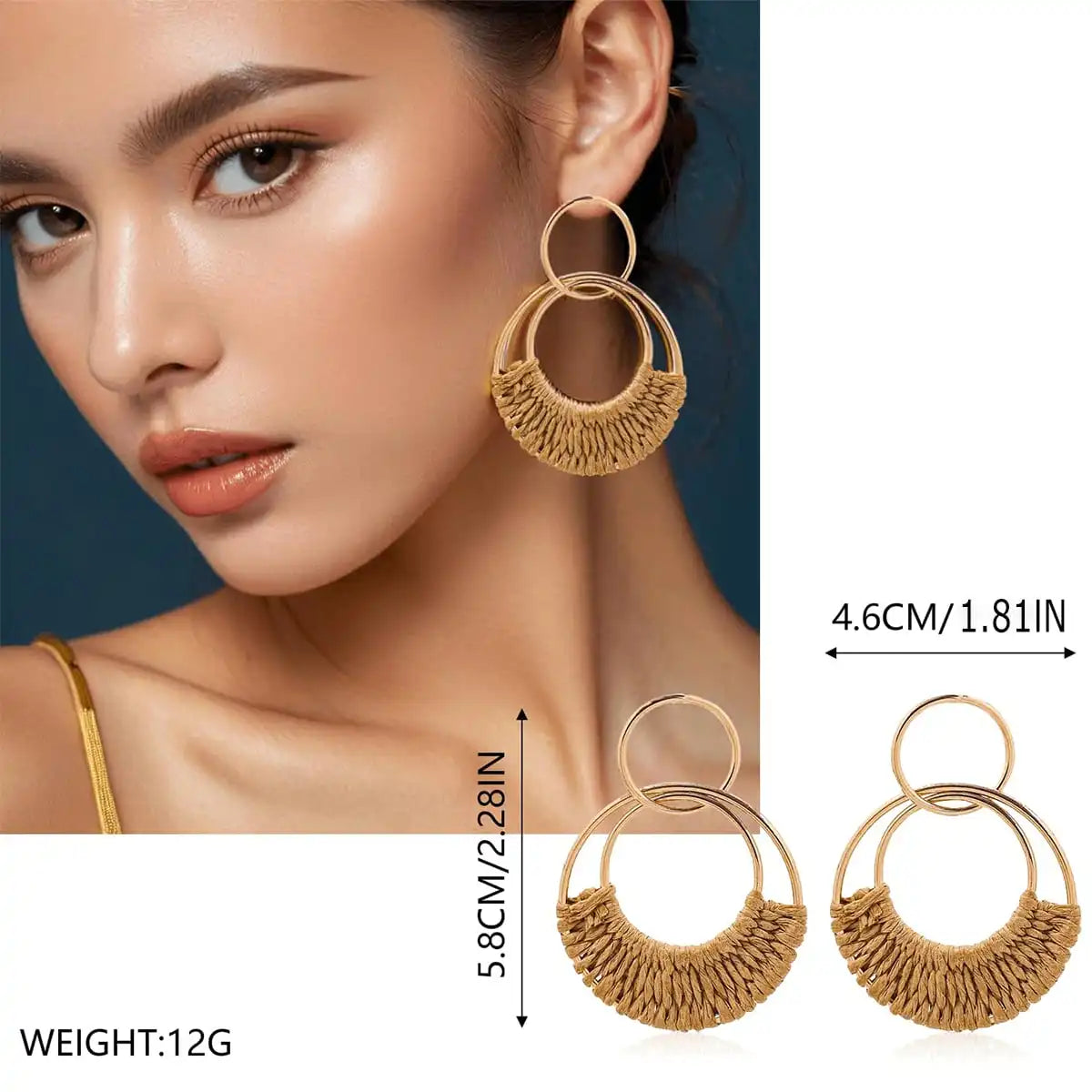 Geometric Teardrop and Hoop Dangle Earrings Set Pack