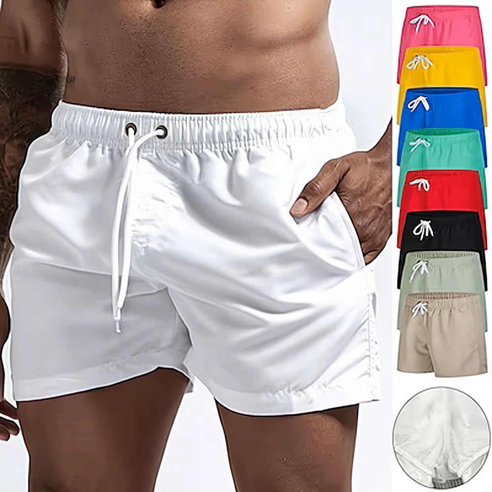 Men's Quick Dry Swim Shorts With Pockets And Drawstring
