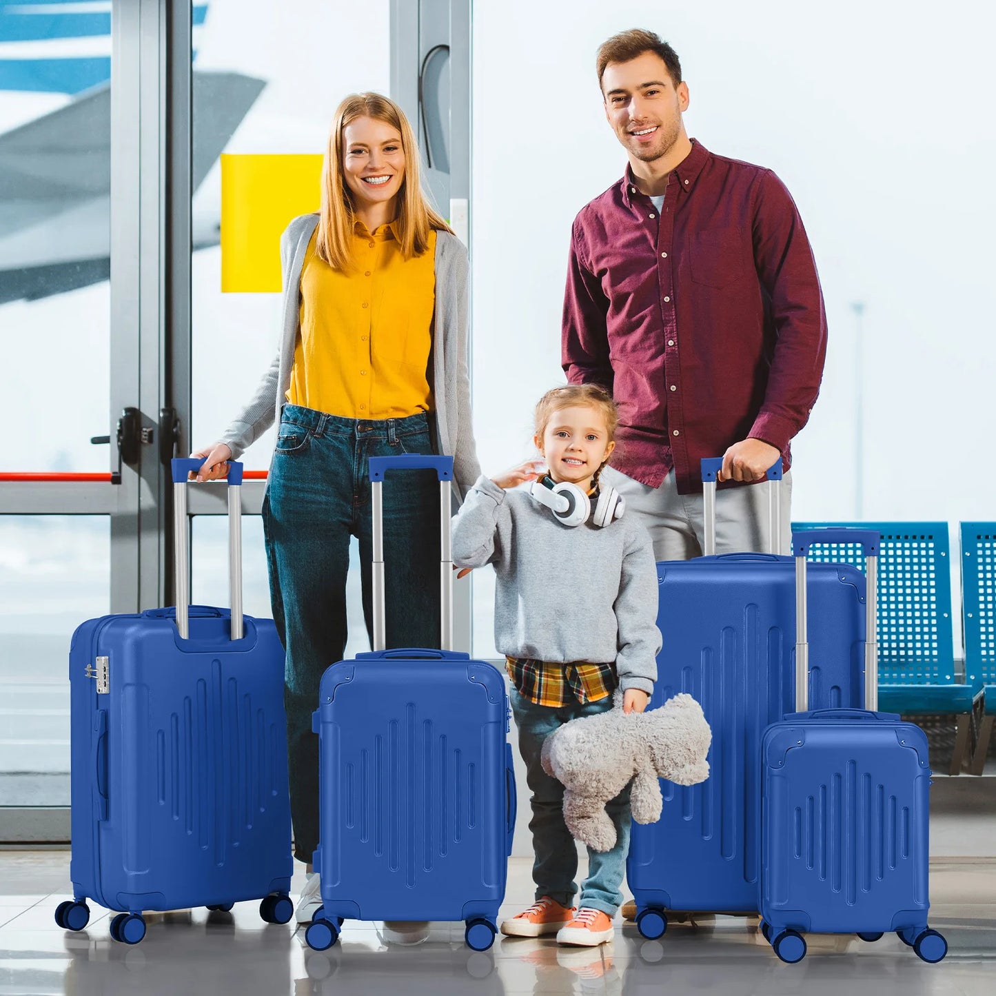 4-In-1 ABS Premium Luggage Set With Iron Tie Rod