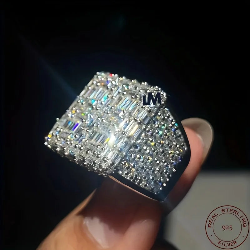 3.50 Ct Zircon Men's Engagement Ring 925 Sterling Silver