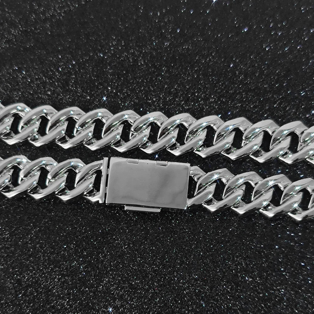 Cuban Chain Iced Out Necklace And Bracelet