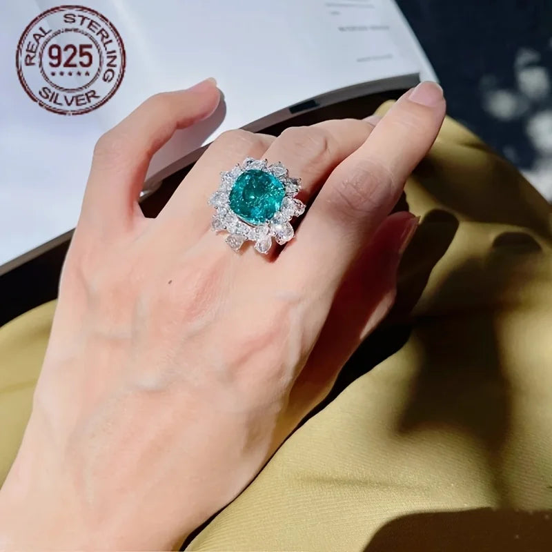 Zircon Lab Grown Engagement Ring 925 Silver Solitaire