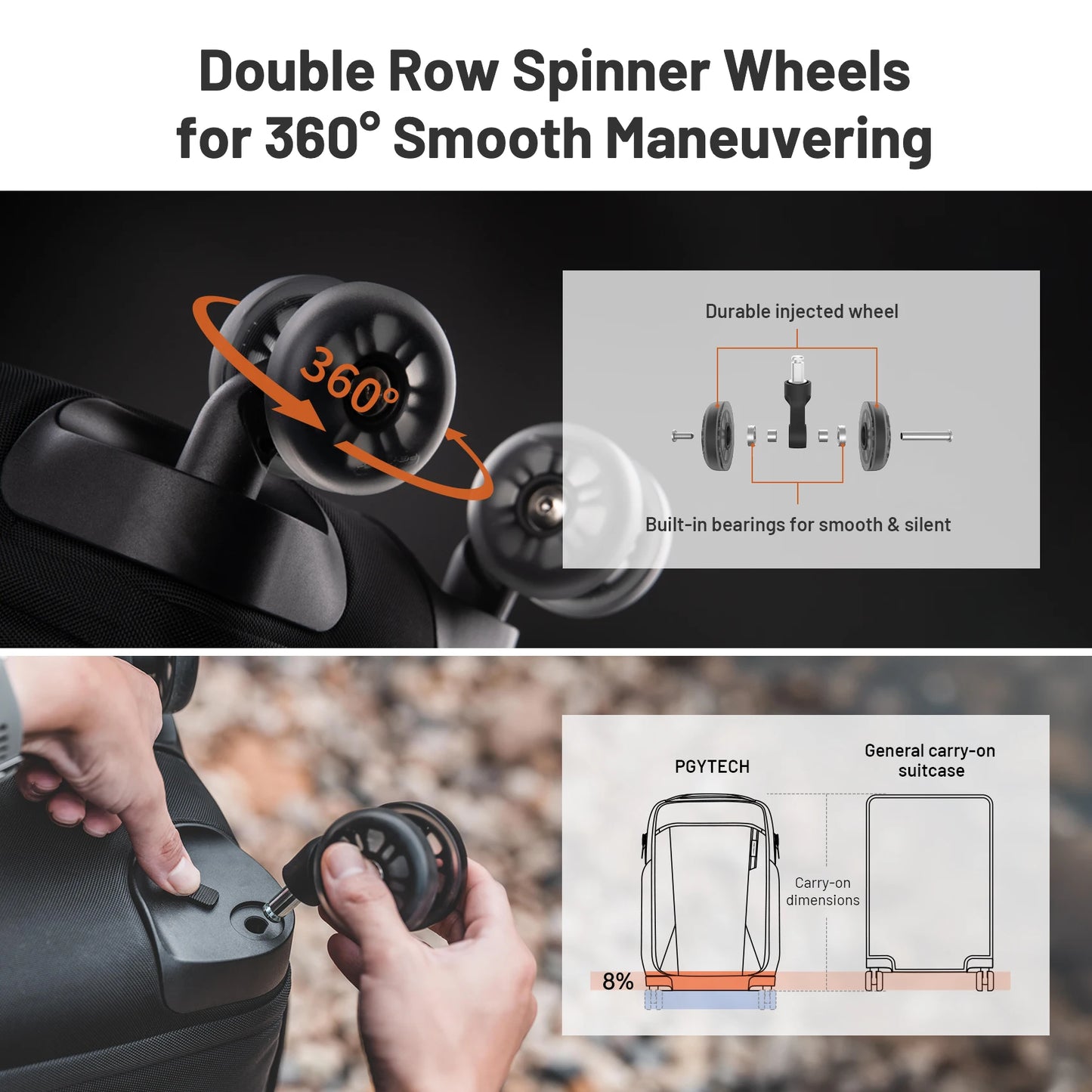 Photography Trolley Case 2-In-1 Rolling Backpack