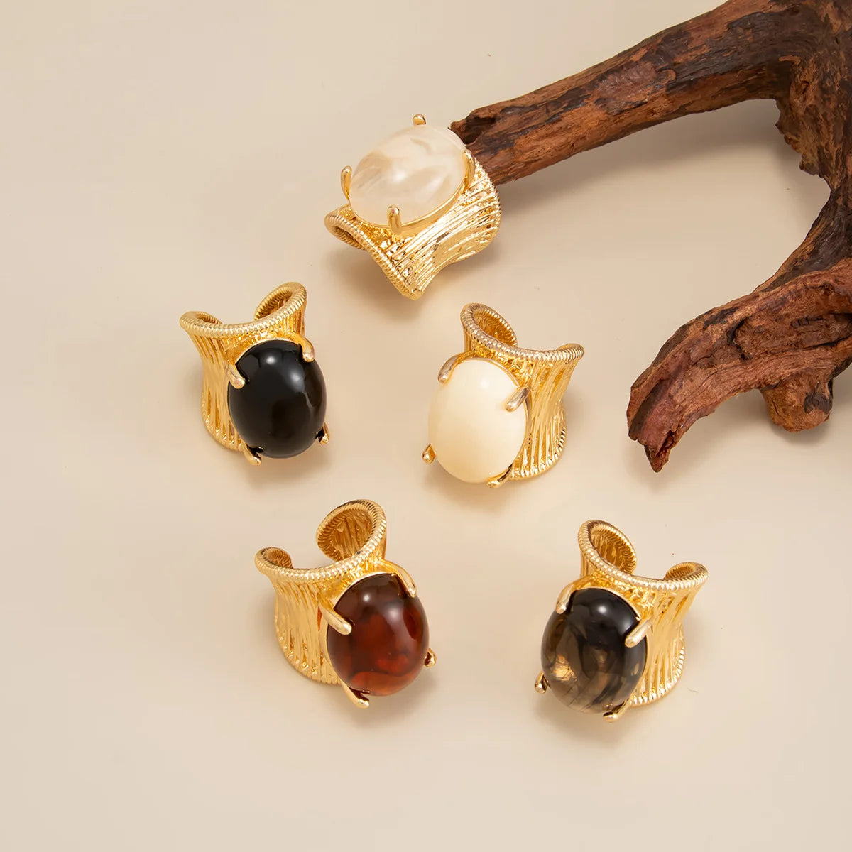 Rock Punk Hip Hop Resin Stone Ring For Women