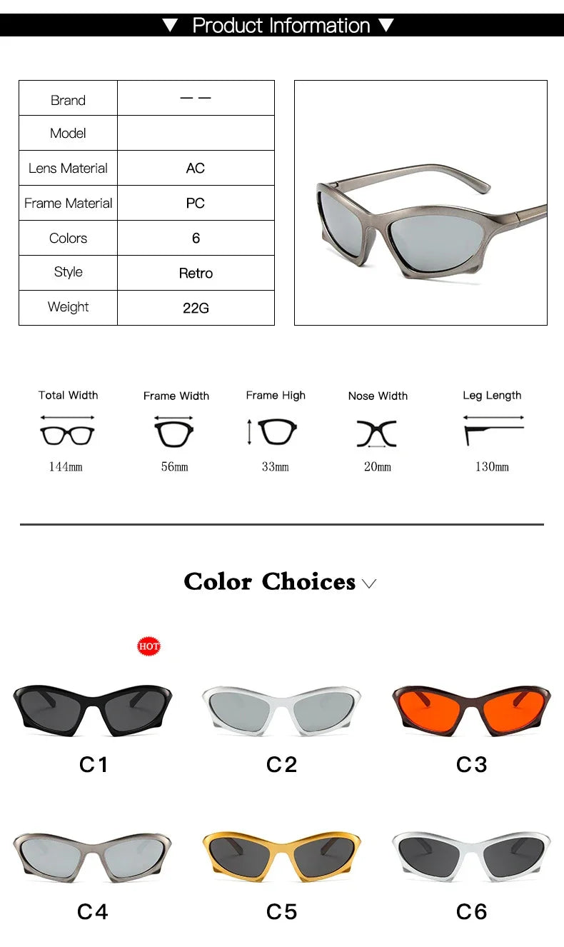 Punk Sunglasses UV400 Fashion Eyewear Women