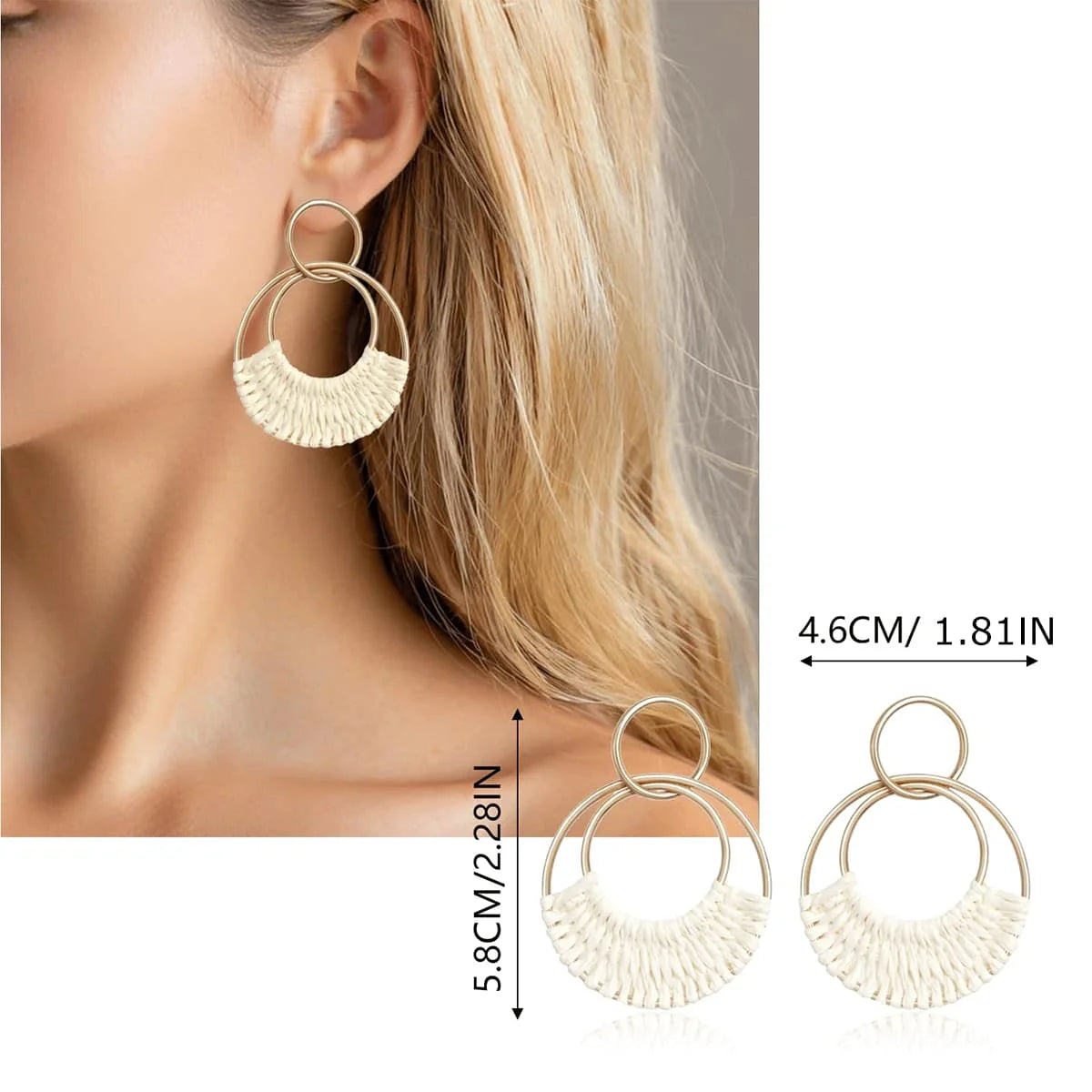 Geometric Teardrop and Hoop Dangle Earrings Set Pack