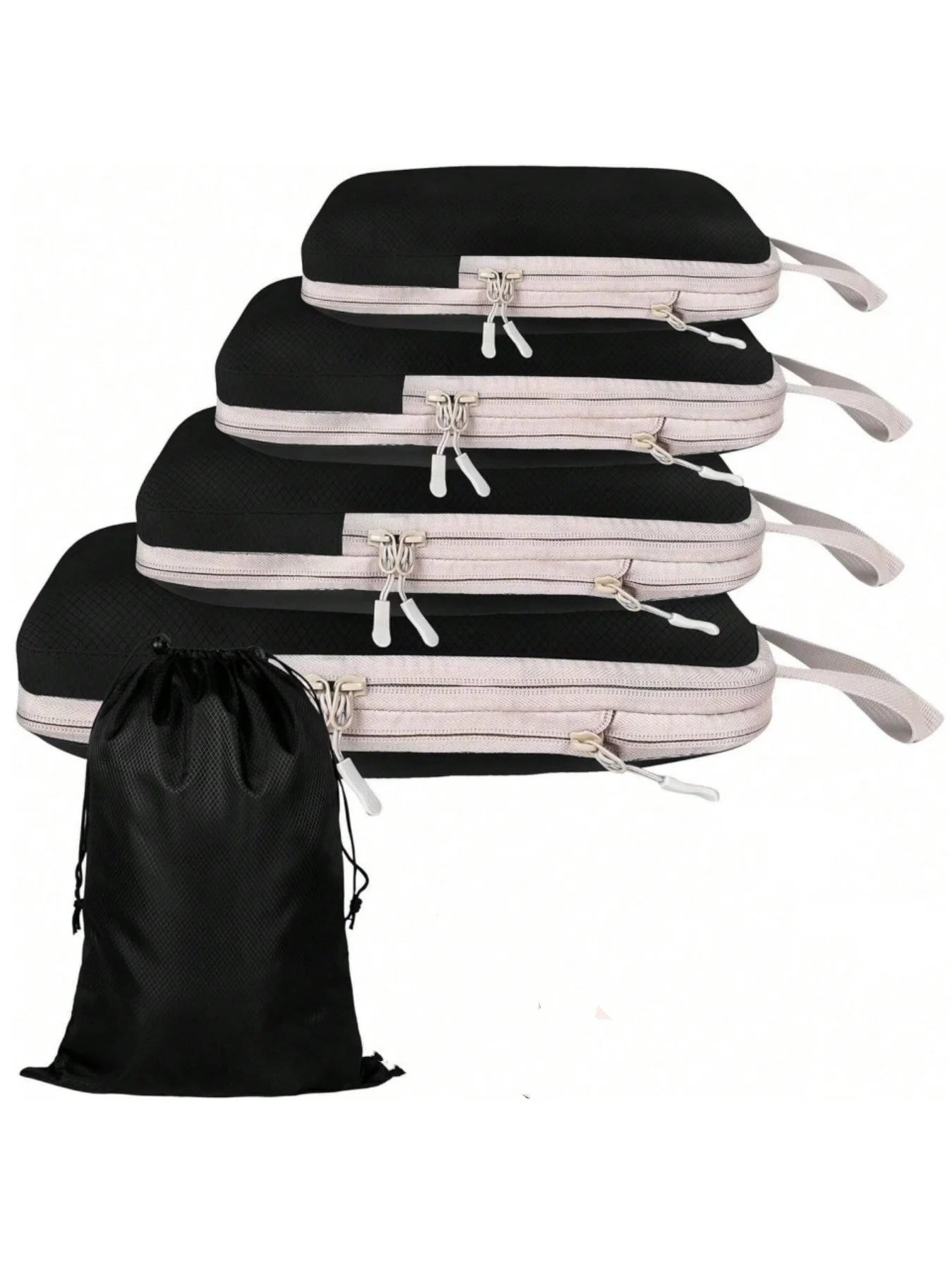 6 Piece Compression Packing Cubes Set Waterproof Travel Organizer