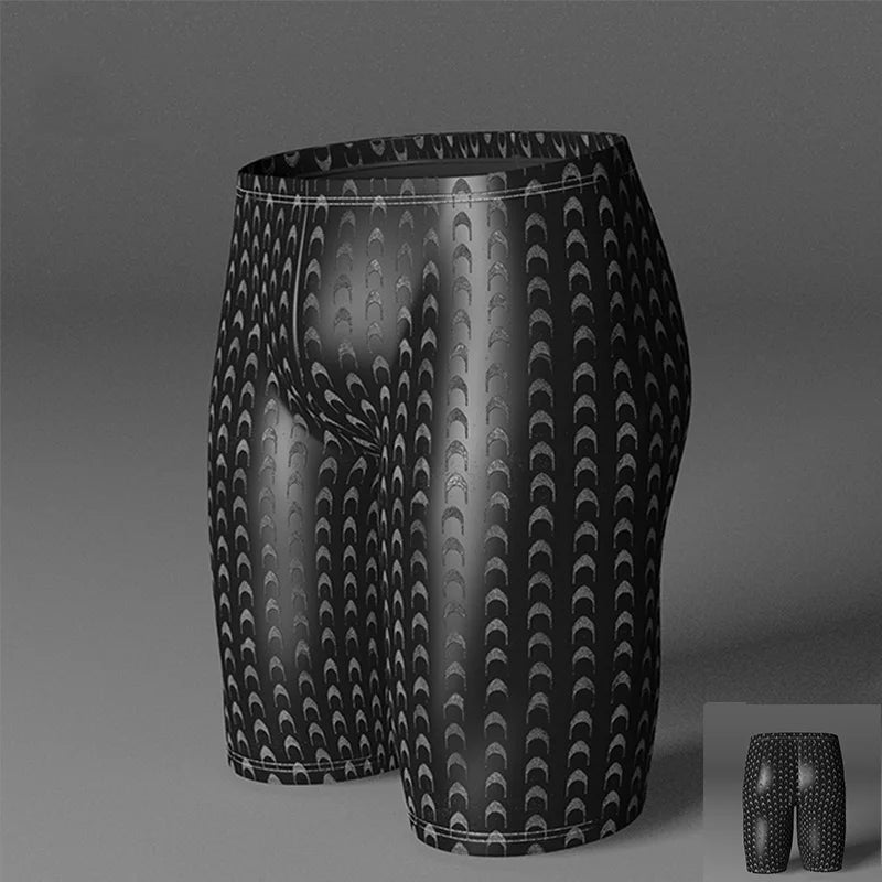Men Shark Skin Swim Shorts Breathable Trunks Surfing Beachwear Elastic