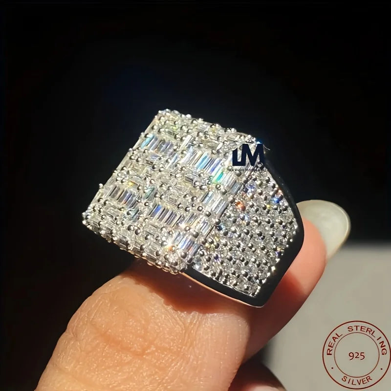 3.50 Ct Zircon Men's Engagement Ring 925 Sterling Silver