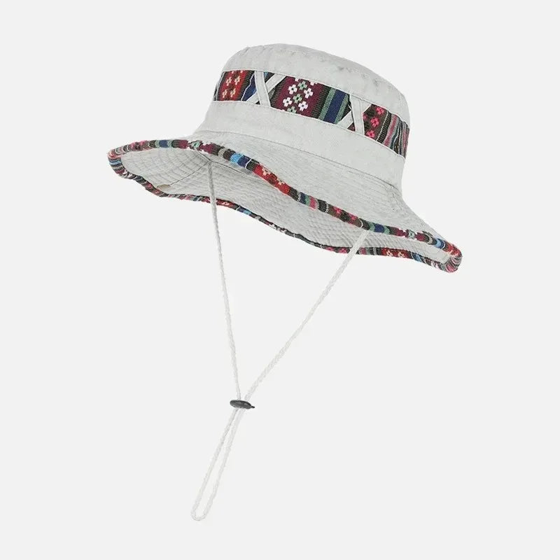 Men Summer Bucket Hat Panama Sunshade for Outdoor Activities