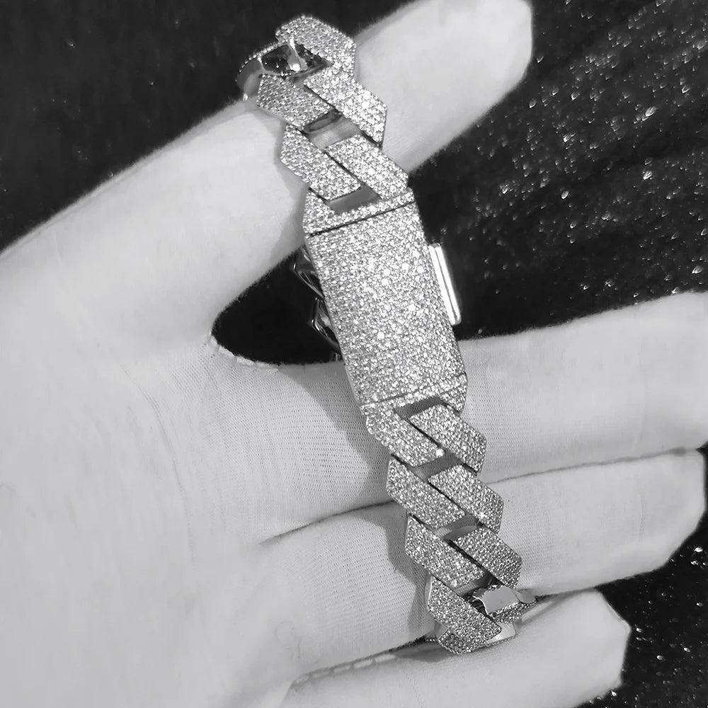 Cuban Chain Iced Out Necklace And Bracelet