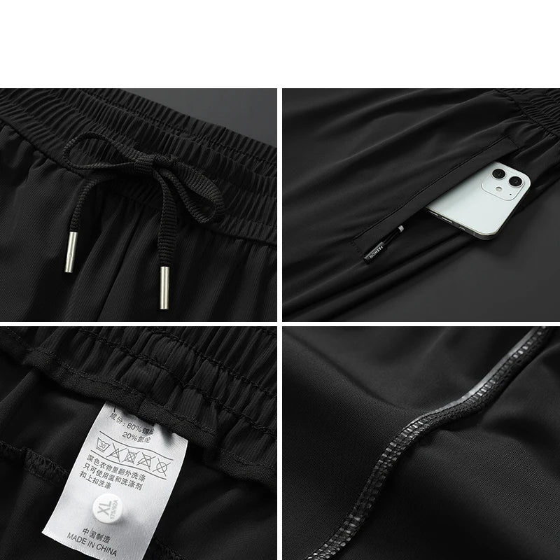 Ice Silk Men's Trousers Summer Breathable Stretch Business Pants